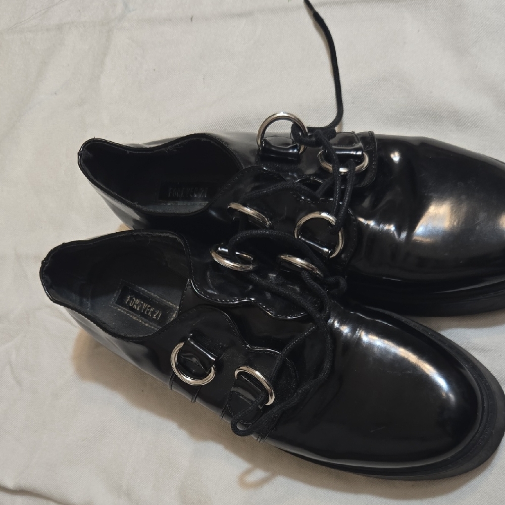 Forever 21 Black Oxford Shoes with Classic Design